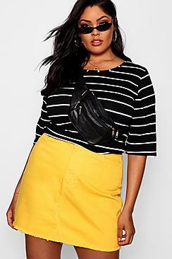 Boohoo Plus Charlotte Denim Skirt