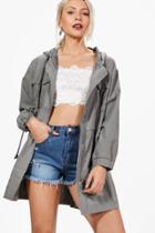 Boohoo Tilly Oversized Pocket Festival Jacket Grey