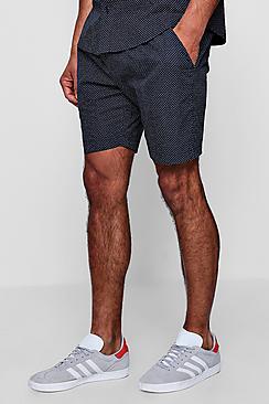 Boohoo Polka Dot Printed Drawstring Short Co-ord