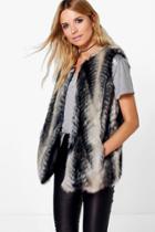 Boohoo Alice Multi Toned Faux Fur Gilet Multi