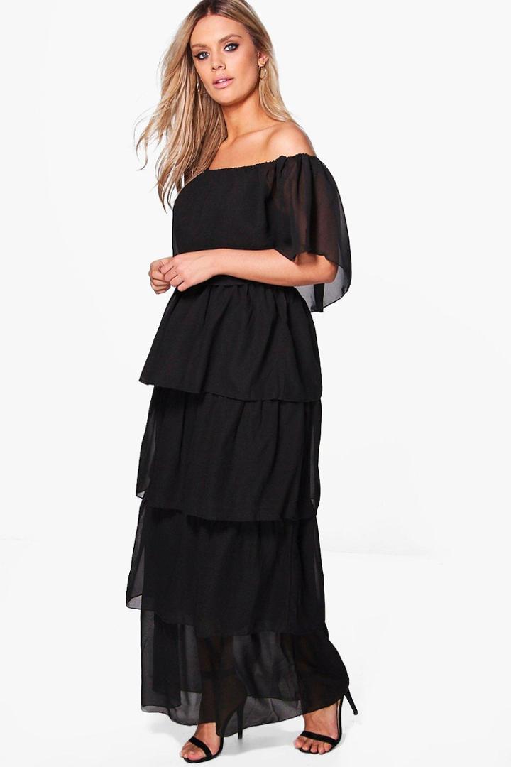 Boohoo Plus Katrina Layer Maxi Dress Black