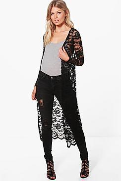 Boohoo Petite Heidi Lace Maxi Duster