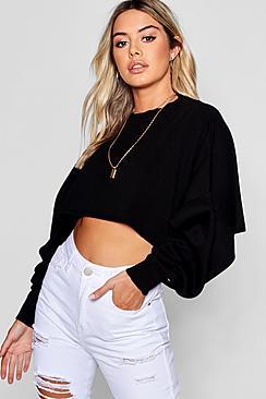 Boohoo Petite Oversized Boxy Sleeve Jumper