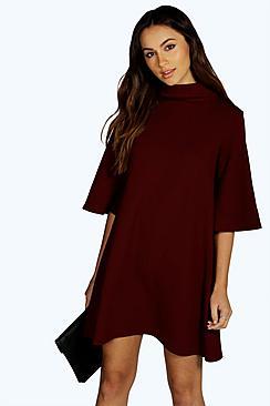 Boohoo Sonia Turn Back Collar Shift Dress
