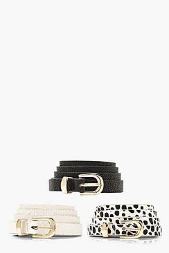 Boohoo 3 Pack Skinny Dalmatian Belt