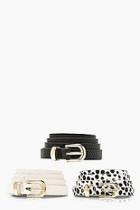 Boohoo 3 Pack Skinny Dalmatian Belt