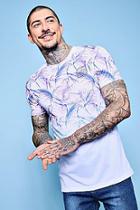 Boohoo Feather Faded Print Muscle Fit T-shirt