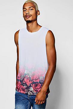 Boohoo Rose Faded Sublimation Tank
