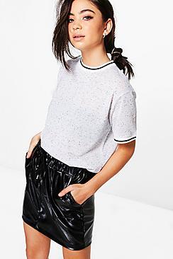 Boohoo Grace Slub Basic Ringer Tee