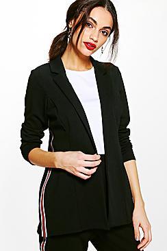 Boohoo Julia Sports Stripe Blazer