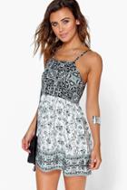 Boohoo Petite Lydia Mono Mixed Print Sundress Multi