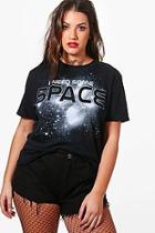Boohoo Plus Kelly I Need Some Space Printed Tee