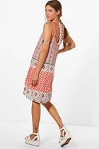 Boohoo Alana Beach Dress With Crochet Racer Back