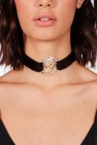 Boohoo Ella Double Military Button Detail Choker