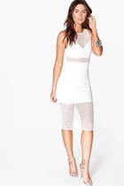 Boohoo Thea Mesh Panelled Detail Sleeveless Midi Dress