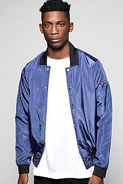 Boohoo Lightweight Ma1 Nylon Jacket With Poppers