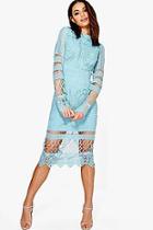 Boohoo Boutique Lace Panelled Midi Dress