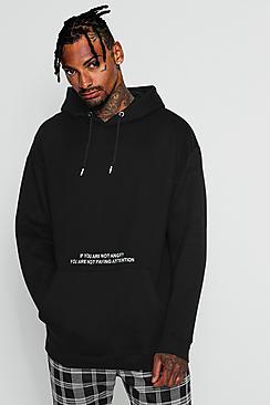 Boohoo Loose Fit Placement Print Hoodie