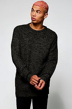 Boohoo Fisherman Knit Heavy Gauge Crew Neck Jumper