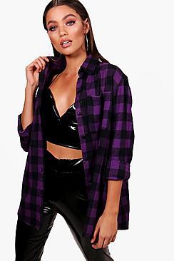 Boohoo Amelie Oversized Checked Shirt