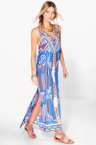 Boohoo Shanaya Aztec Print Column Maxi Dress Multi