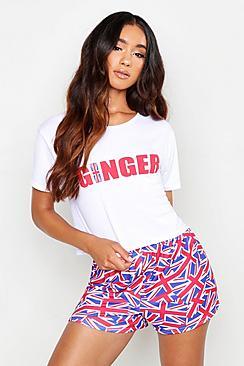 Boohoo 'ginger' Slogan Shorts Set