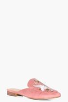 Boohoo Lauren Embroidered Loafer Mule Blush