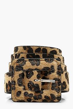 Boohoo Faux Leopard Poly Self Buckle Belt