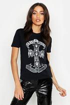 Boohoo Petite Guns N Roses Licensed T-shirt