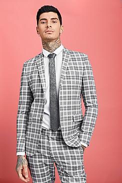 Boohoo Prince Of Wales Skinny Fit Check Suit