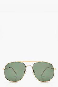 Boohoo Natalia Retro Square Metal Sunglasses