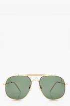 Boohoo Natalia Retro Square Metal Sunglasses