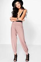 Boohoo Lena Basic Jersey Hareem Trousers Sand