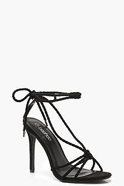 Boohoo Plaited Wrap Heel Sandals