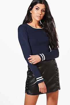 Boohoo Emma Striped Knit Jumper