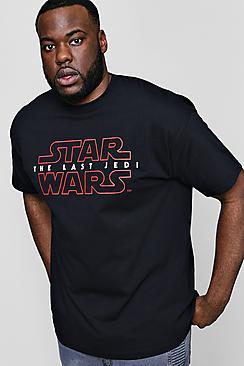 Boohoo Big And Tall  Star Wars Last Jedi License T-shirt