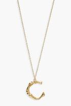 Boohoo Bamboo C Initial Pendant Necklace