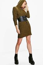 Boohoo Marin Soft Knit Hooded Jumper Dress