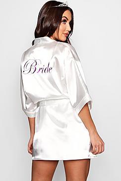 Boohoo Mary Bride Metallic Robe