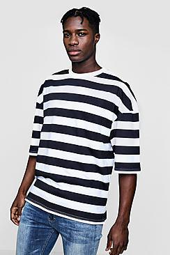 Boohoo Boxy Fit Stripe T-shirt