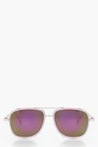 Boohoo Mia Purple Reflective Lense Double Bar Aviators