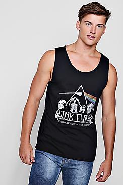 Boohoo Pink Floyd Drop Arm Hole Vest