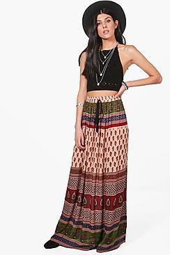 Boohoo Gigi Printed Woven Maxi Skirt