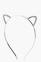 Boohoo Felicity Small Diamante Cat Ear Headband