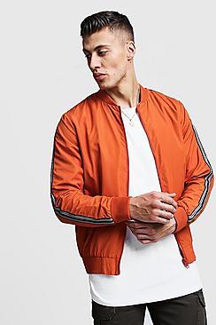 Boohoo Bomber Jacket With Arm Tape