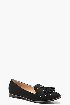 Boohoo Tassel And Stud Slipper Ballets