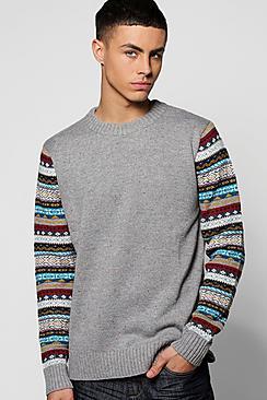 Boohoo Colour Block Cable Jumper