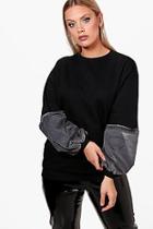 Boohoo Plus Abbie Faux Fur Detail Sweat Jumper