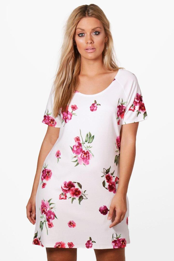 Boohoo Plus Heidi Floral Shift Dress Multi