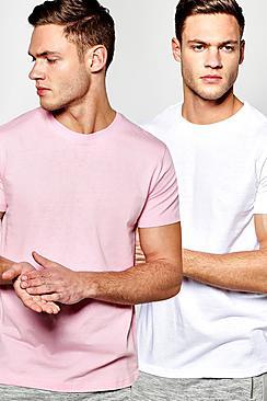 Boohoo 2 Pack Regular Crew Neck T Shirts